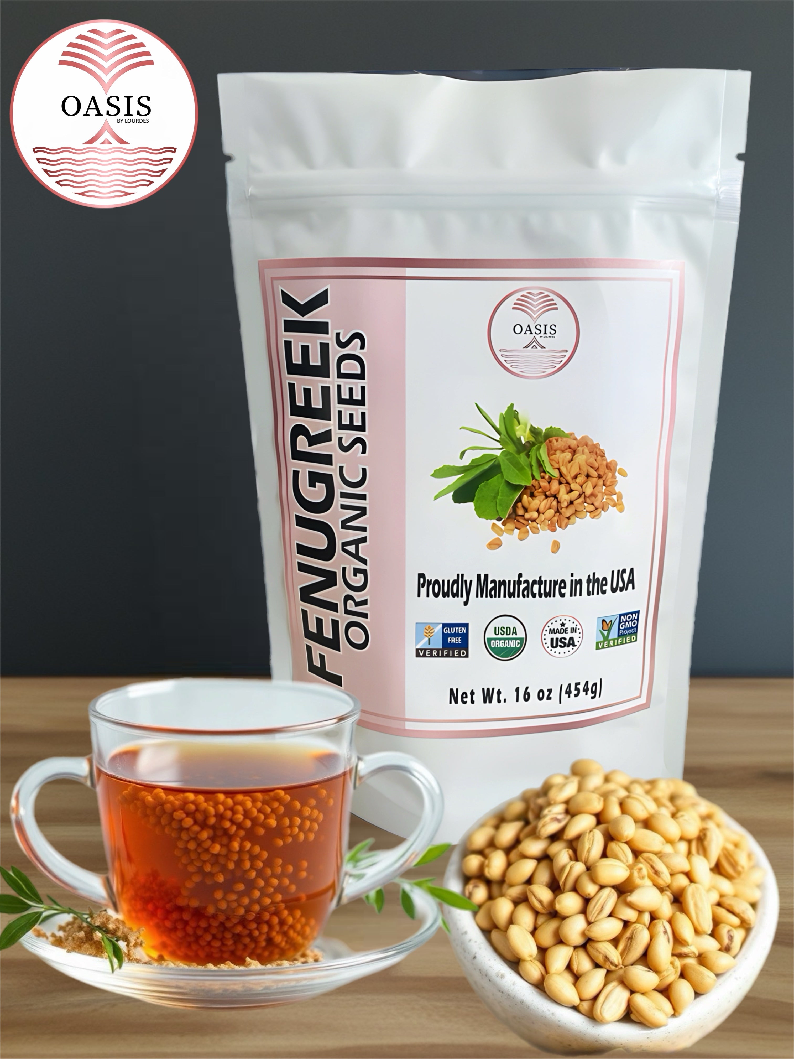 Oasis Fenugreek Organic Seeds  Pure, natural, and high quality. Supports , energy, and wellness from within.  Dietary Supplement Fitness Healthcare