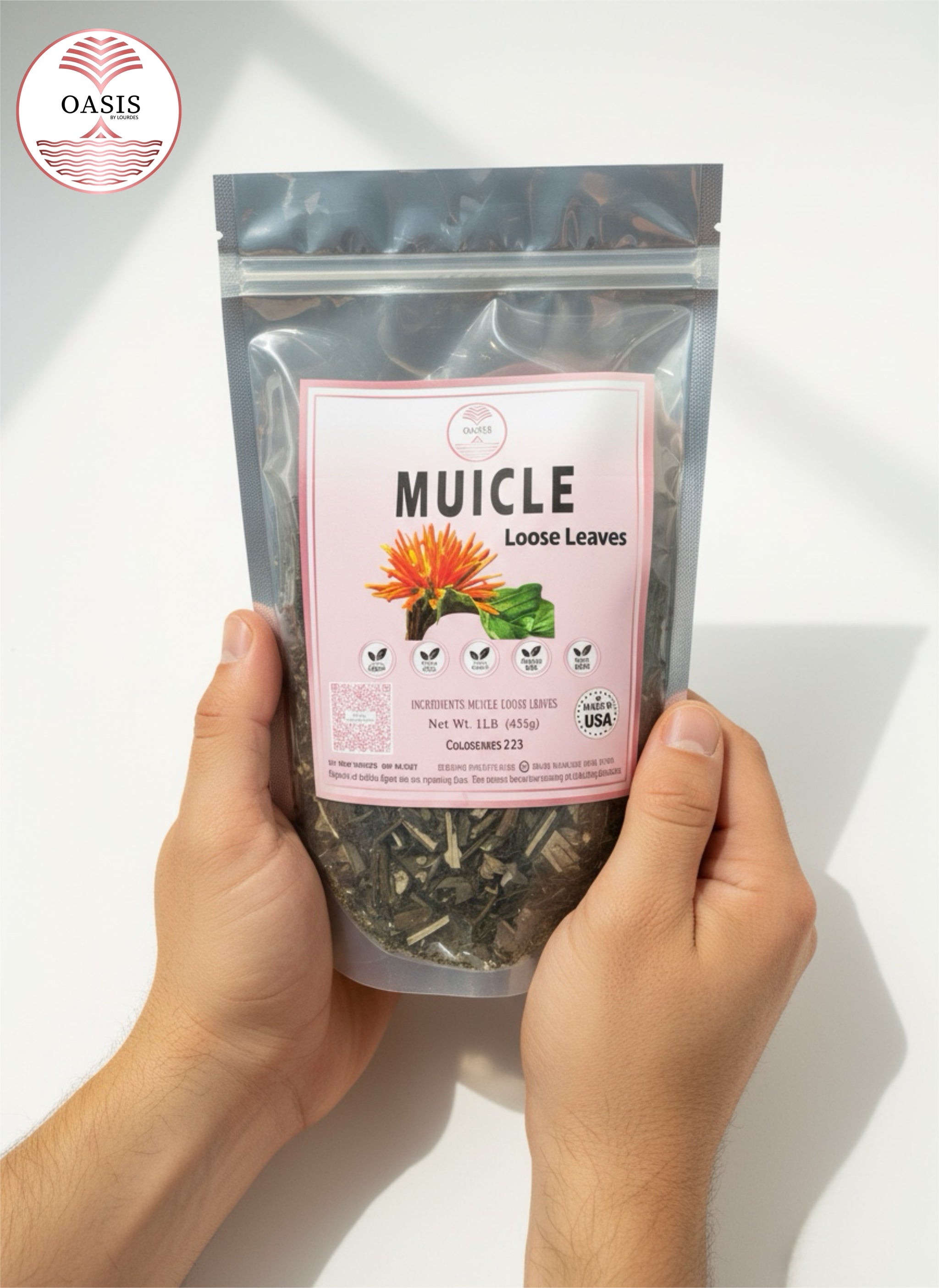 Oasis Muicle Dried Leaves Herbal Tea 4oz - Refreshing Natural Tea for Everyday & Special Occasions, Loose Leaves for Easy Brewing Flavor Spice
