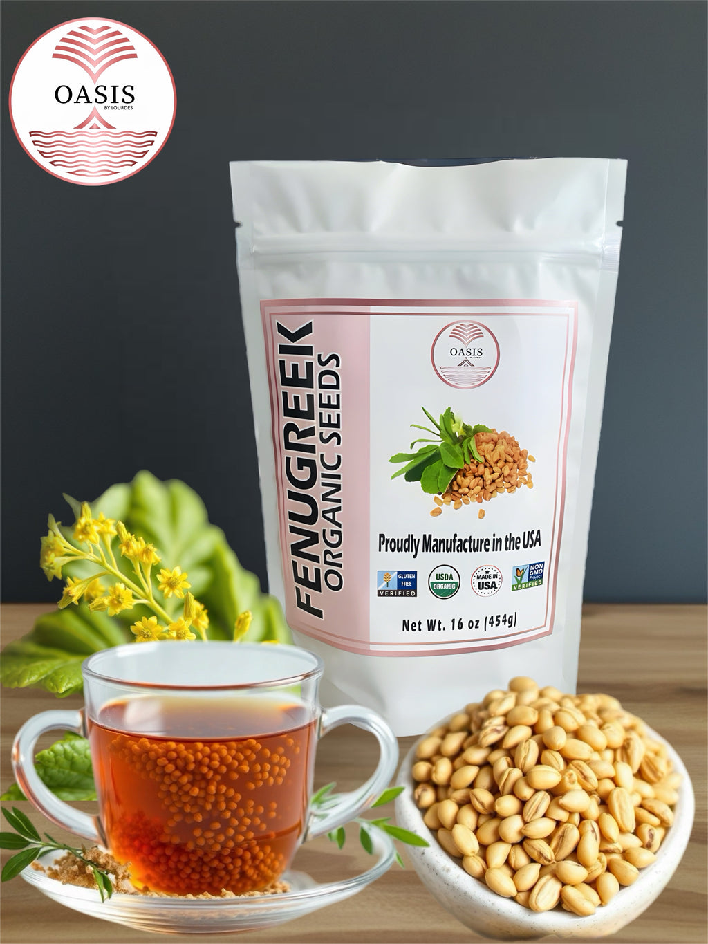 Oasis Fenugreek Organic Seeds  Pure, natural, and high quality. Supports , energy, and wellness from within.  Dietary Supplement Fitness Healthcare