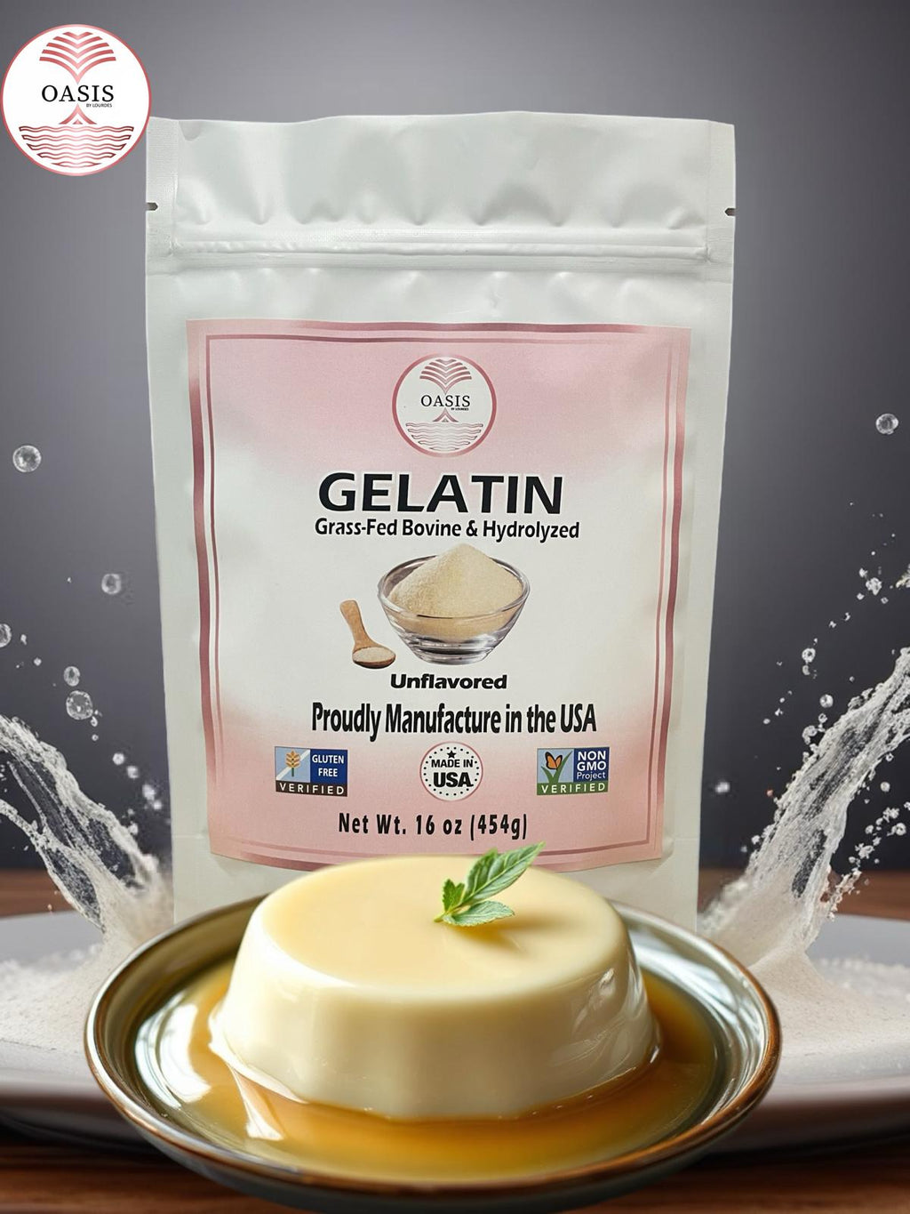 Oasis Gelatin Grass Fed Bovine Hydrolyzed Unflavored