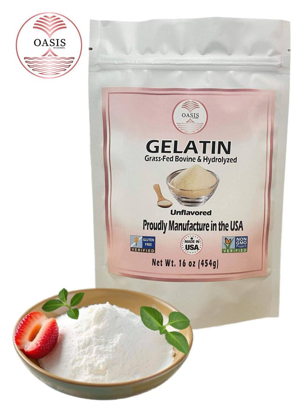 Oasis Gelatin Grass Fed Bovine Hydrolyzed Unflavored